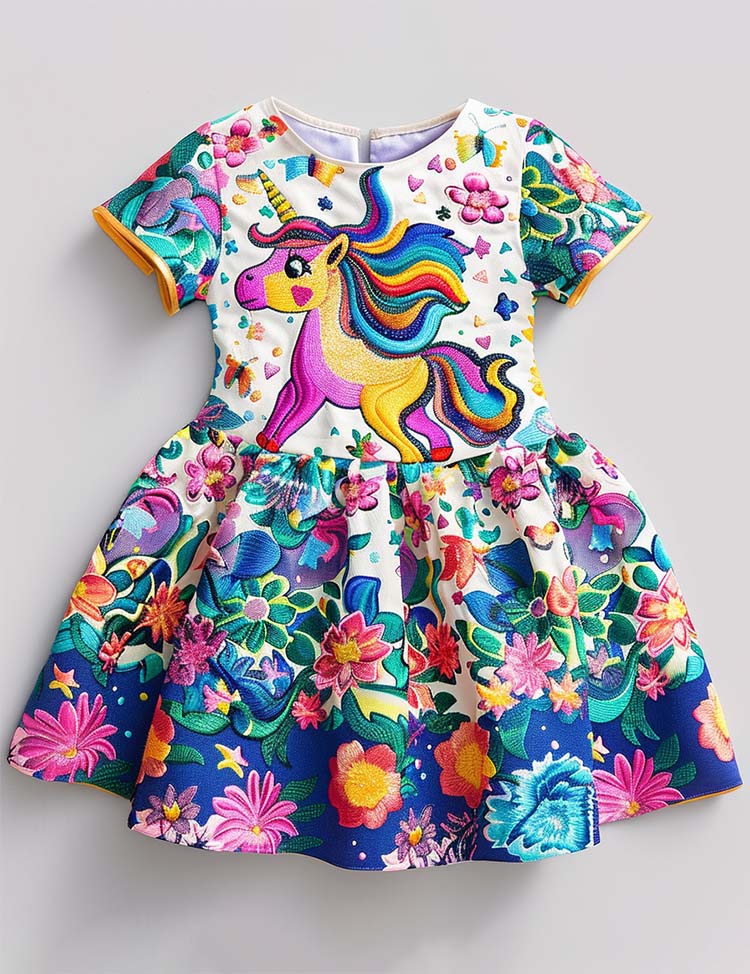 Unicorn Floral Party Dress