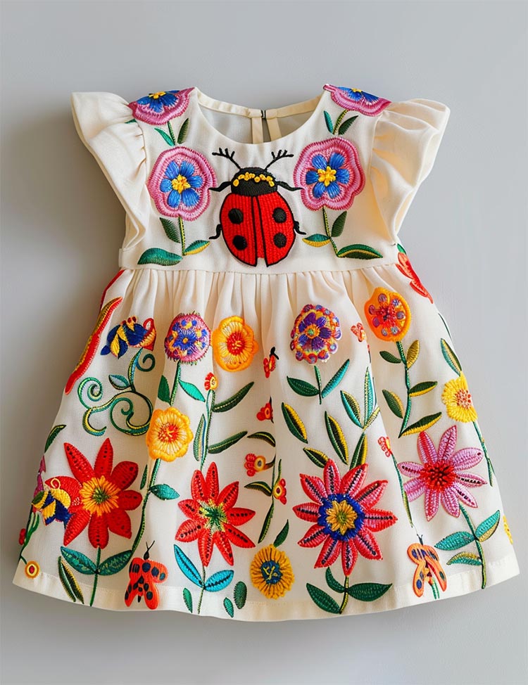 Little Ladybug's Secret Garden Smocked Dress