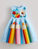 Back to School Apple Rainbow Pencil Dress
