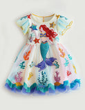 Multi Color Coral Mermaid Tulle Party Dress