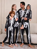 Halloween Skeleton Print Family Matching One-piece Pajamas