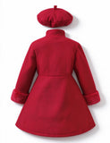 Classic Black Double-Breasted Coat & Beret Set
