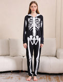 Halloween Skeleton Print Family Matching One-piece Pajamas