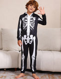 Halloween Skeleton Print Family Matching One-piece Pajamas