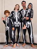 Halloween Skeleton Print Family Matching One-piece Pajamas