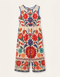 Bohemian Floral Cross-Back Jumpsuit
