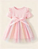 Children's Bow Gradual Change Tulle Princess Dress