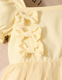 Bow Decorative Splicing Tulle Dress