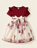 Butterfly Flower Embroidery Tulle Princess Dress