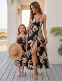 Mom and Me Leaves Printed Dress