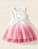 Sleeveless Gradient Star Tulle Princess Dress