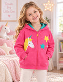 Star Unicorn Applique Zip-up Hoodie