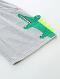 Shorts mit Cartoon-Krokodil-Applikation