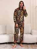 Halloween Pumpkin Print Family Matching One-piece Pajamas