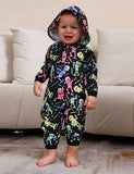 Halloween Skeleton Print Family Matching One-piece Pajamas