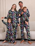 Halloween Skeleton Print Family Matching One-piece Pajamas