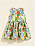 Multi-color Printed Sleeveless Dress