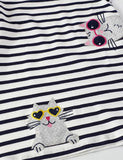 Cartoon Cat Striped Dress - Mini Taylor