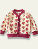 Cartoon Flower Plaid Cardigan - Mini Taylor