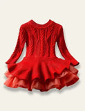 Christmas Long Sleeve Knit Dress - Bebehanna