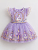 Elegant Swan Ballet Girl Tulle Party Dress