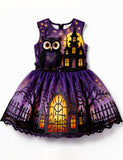Halloween Owl Haunted House Dress