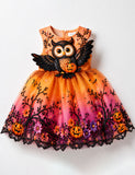 Halloween Owl & Pumpkin Tulle Party Dress