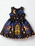 Starry Night Halloween Haunted House Party Dress