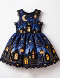 Starry Night Halloween Haunted House Party Dress