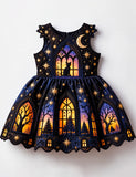 Halloween Starry Night Haunted House Party Dress