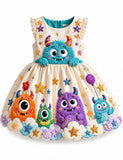 Fun Starry Monsters Sleeveless Dress