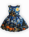Starry Night Halloween Haunted Castle Dress