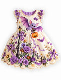 Purple Bat & Flower Party Dress