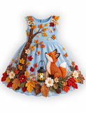 Autumn Fox Lantern Garden Party Dress