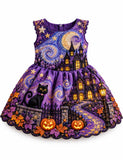 Starry Night Black Cat Halloween Dress