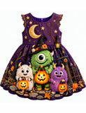 Little Monster Pumpkin Halloween Party Dress