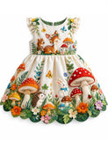 Forest Animal Short Sleeves Dress