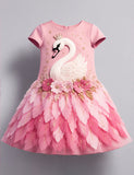 Elegant Swan Tulle Fantasy Party Dress