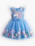 Unicorn Fantasy Floral Tulle Party Dress