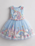 Unicorn Fantasy Floral Tulle Party Dress