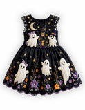 Halloween Cute Ghosts Haunted House Party Dress