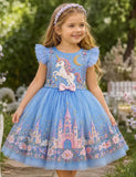 Unicorn Applique  Dream Castle Tulle Party Dress