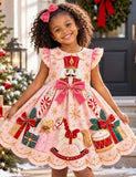Nutcracker Appliqué Toy Land Christmas Party Dress