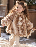Cozy Fawn Print Faux Fur Coat