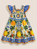Golden Harvest Floral Flare Dress