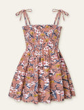 Floral Full Printed High Waist Spaghetti Strap Dress - Mini Taylor