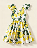 Halter kjole med citrontryk