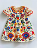 Bohemian Fiesta Blooms Folk-Art Dress