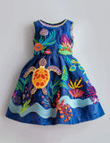 Turtle Wave Appliqué Dress