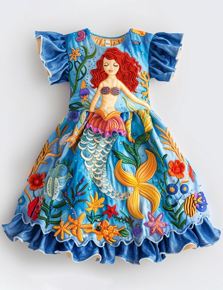 Magical Mermaid Voyage Coral & Starfish Sundress
